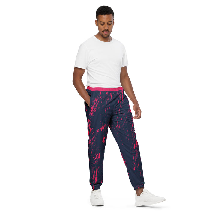 Unisex Track Pants - Blue-Pink Ash