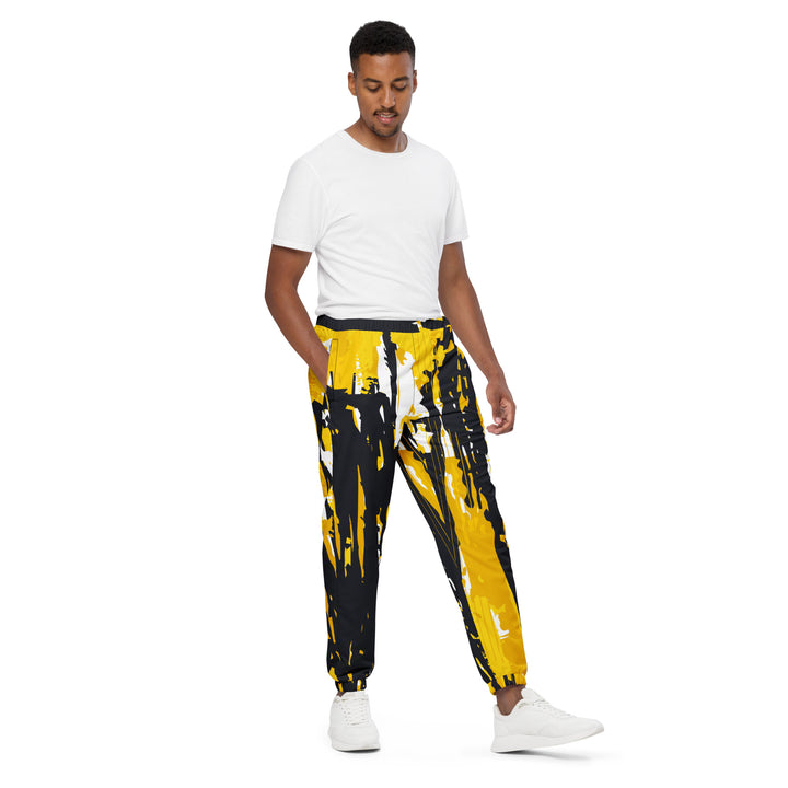 Unisex Track Pants - Black-Yellow Pillar