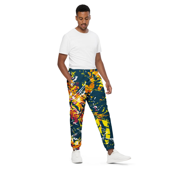 Unisex Track Pants - Green-Yellow Pressure