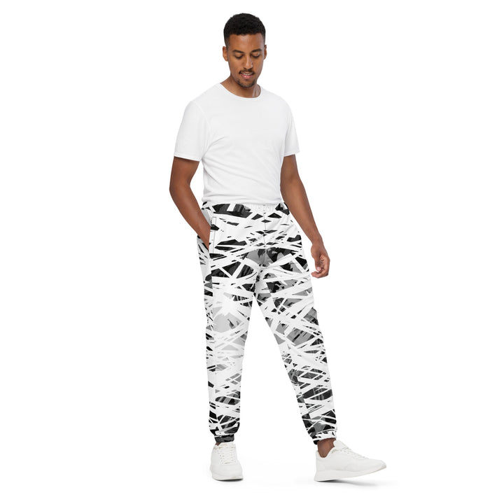 Unisex Track Pants - White-Grey Fury