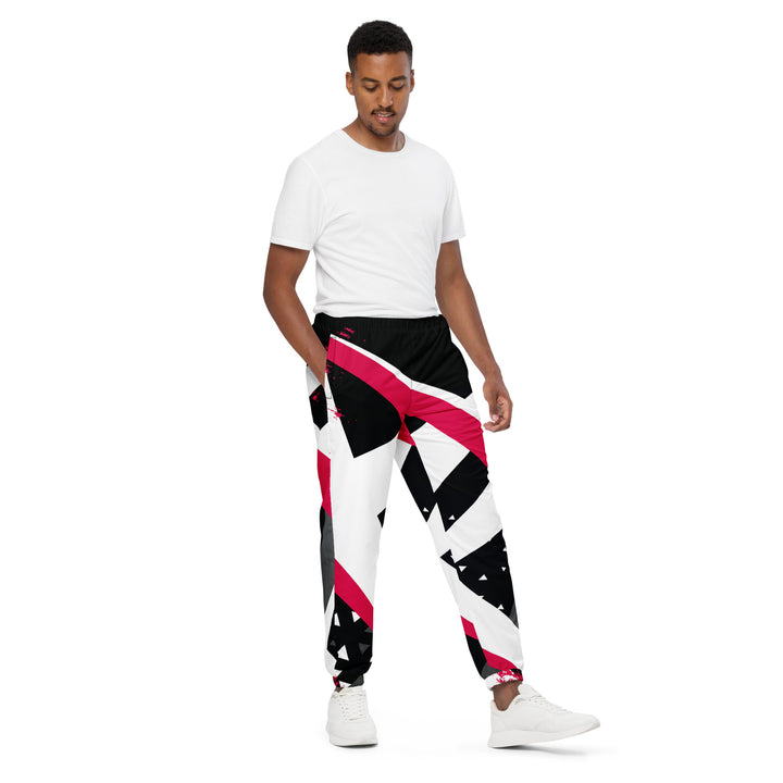 Unisex Track Pants - Black-White Shrink