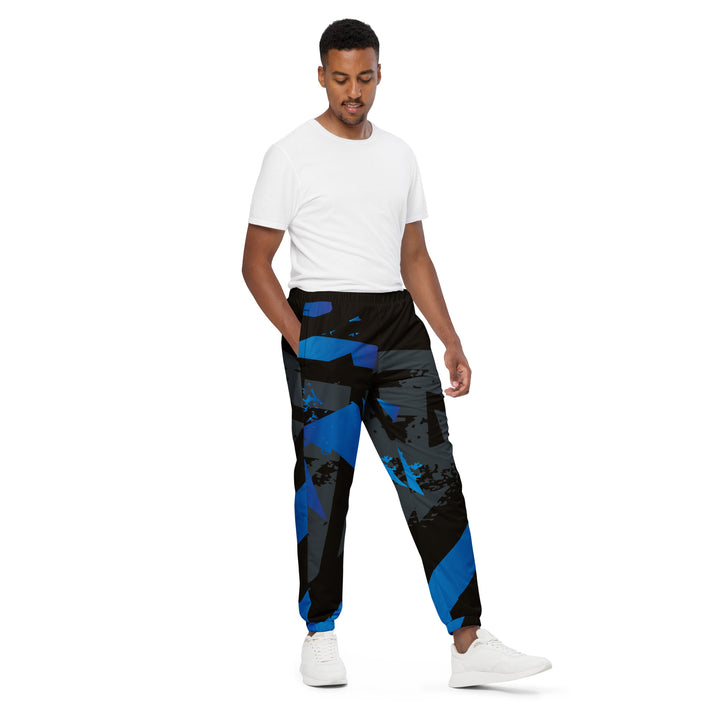 Unisex Track Pants - Black-Blue Gradient