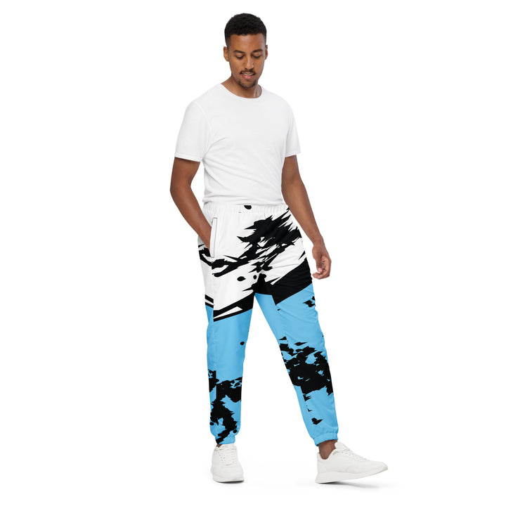 Unisex Track Pants - Blue-Black Feed