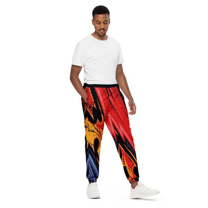 Unisex Track Pants - Black-Red Blade