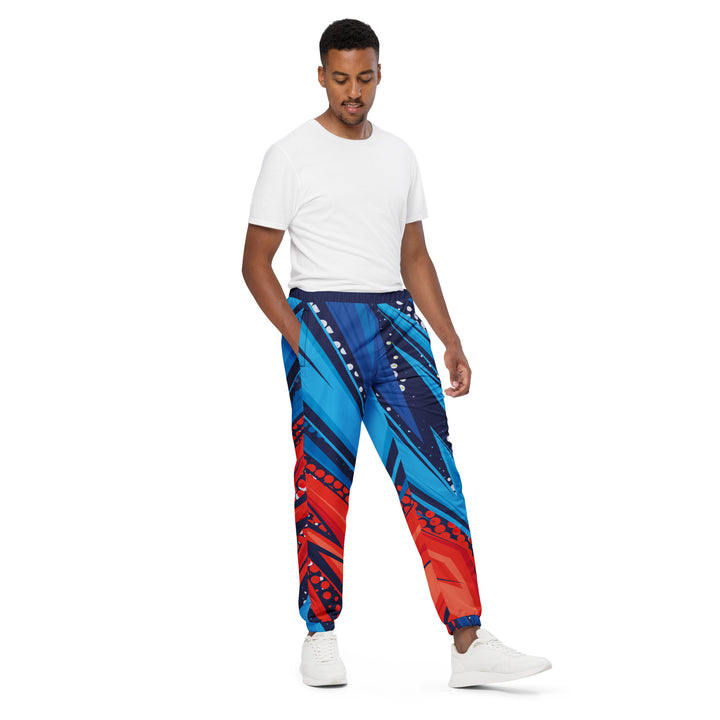 Unisex Track Pants - Blue-Red Blade