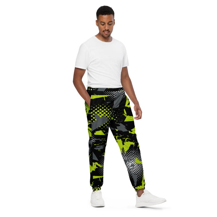 Unisex Track Pants - Green-Black Stains