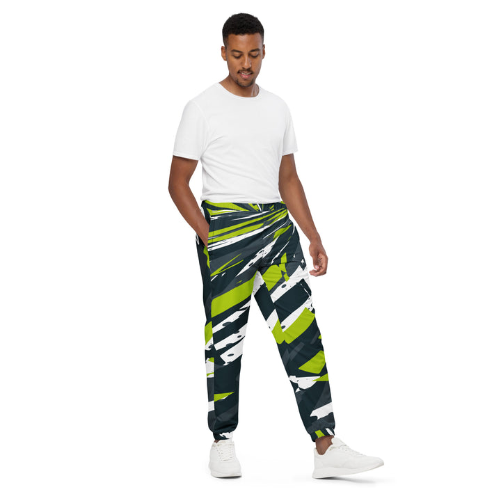 Unisex Track Pants - Green-White Tornado