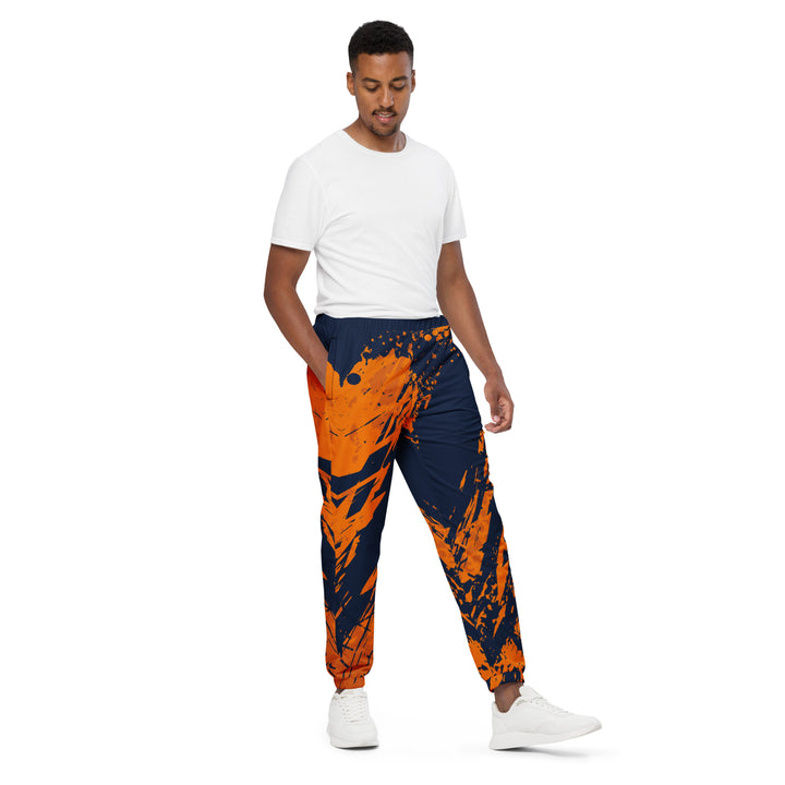 Unisex Track Pants - Black-Orange Work