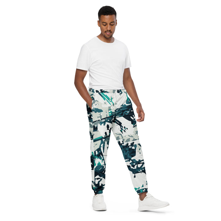 Unisex Track Pants - White-Green Field