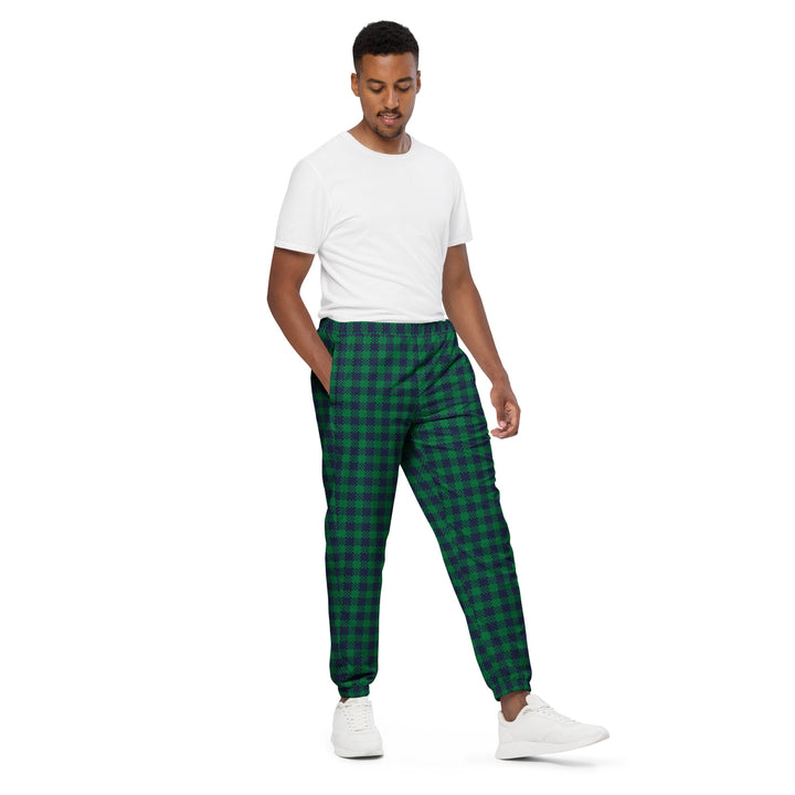 Unisex Track Pants - Green-Blue Tartan