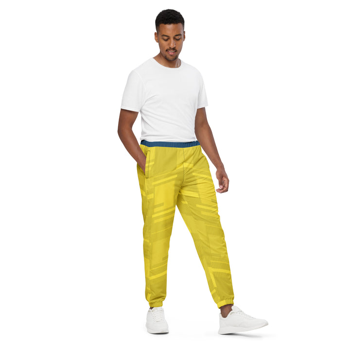 Unisex Track Pants - Yellow-Blue Tower