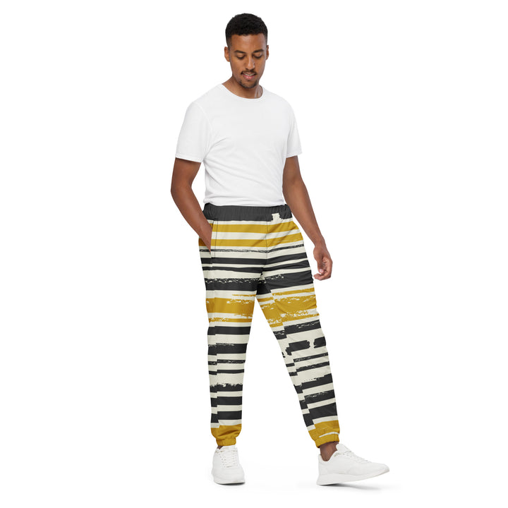 Unisex Track Pants - Grey-Yellow Run