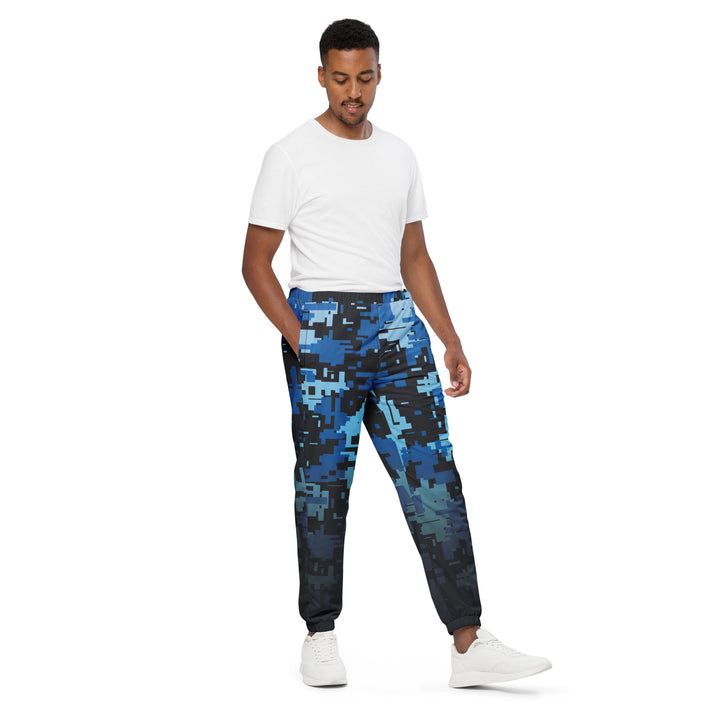 Unisex Track Pants - Black-Blue Digital