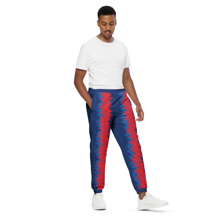 Unisex Track Pants - Blue-Red Flood