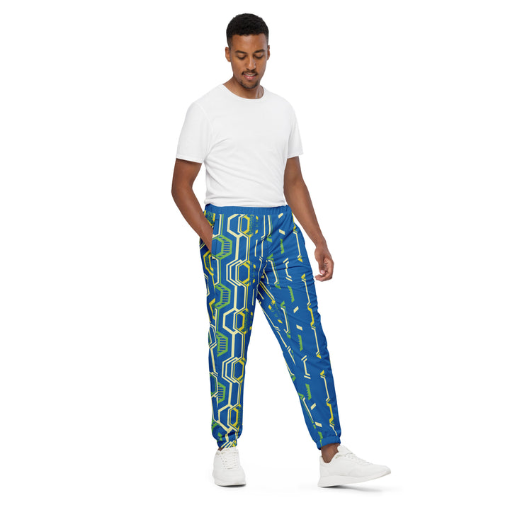 Unisex Track Pants - Blue-Green Comb