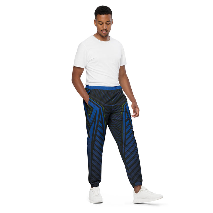 Unisex Track Pants - Black-Blue Engine