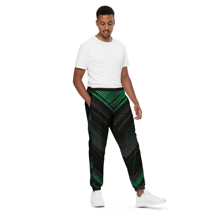 Unisex Track Pants - Black-Green Engine