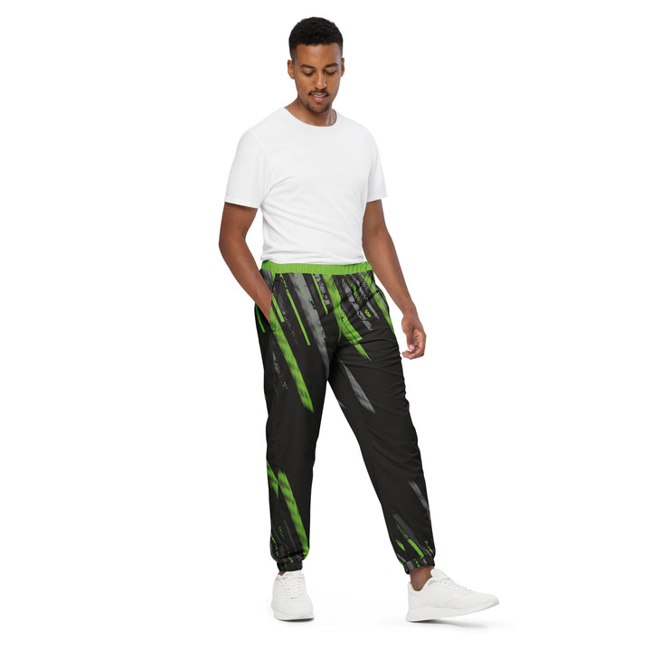 Unisex Track Pants - Grey-Green Spike