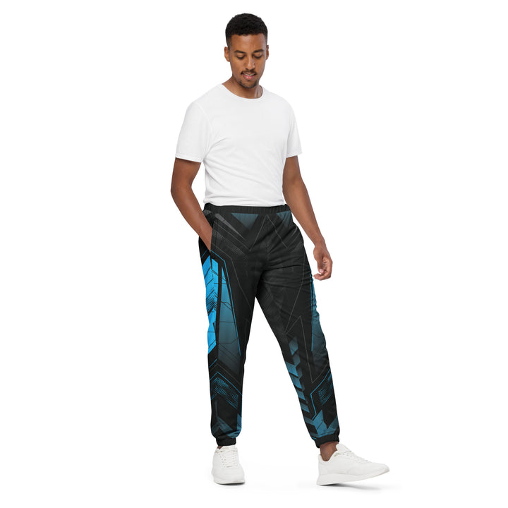 Unisex Track Pants - Black-Turquoise Suit