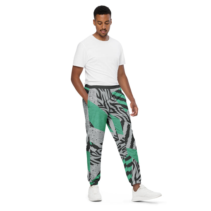 Unisex Track Pants - Grey-Green Illusion