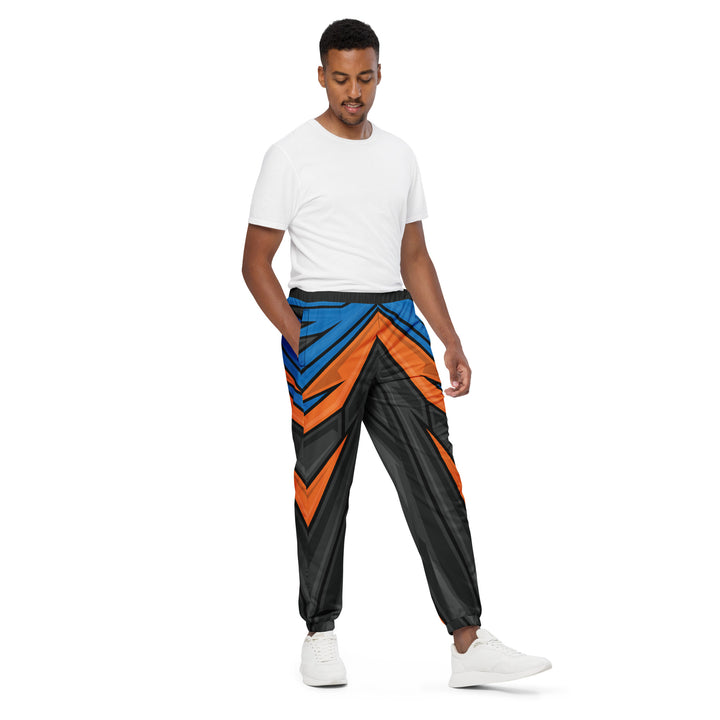 Unisex Track Pants - Grey-Orange Gate