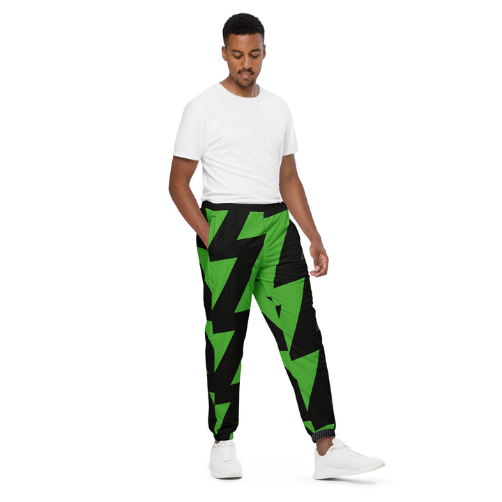 Unisex Track Pants - Green-Grey Lightning