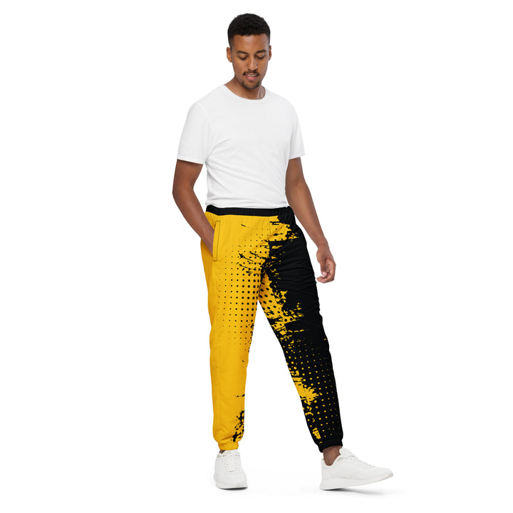 Unisex Track Pants - Black-Yellow Grunge