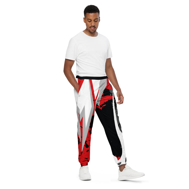 Unisex Track Pants - Black-Red Tribal