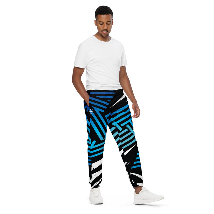 Unisex Track Pants - Black-Blue Enter