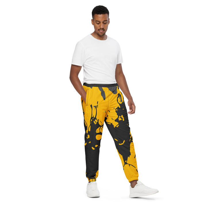 Unisex Track Pants - Yellow-Black Blob