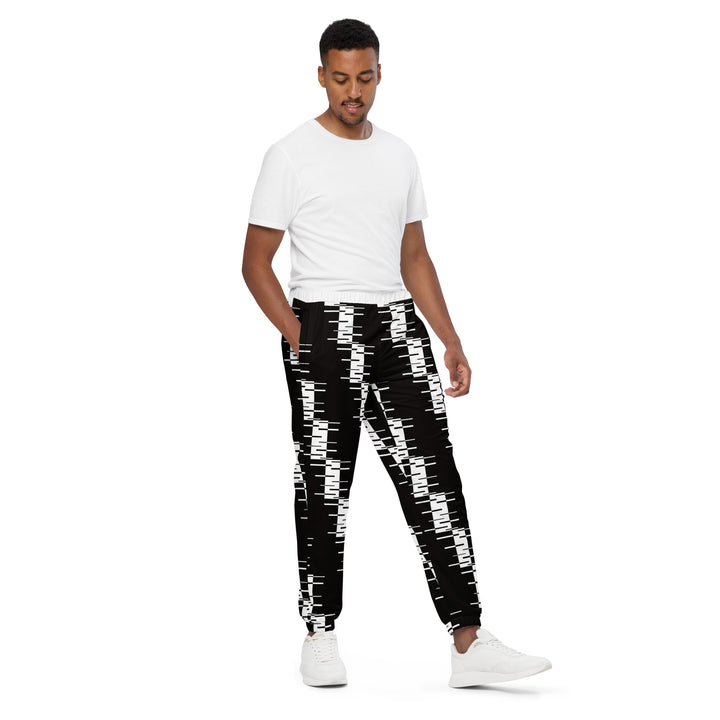 Unisex Track Pants - Black-White Shift