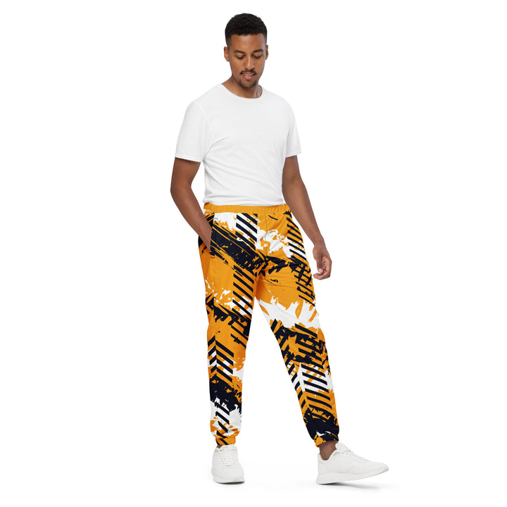 Unisex Track Pants - Orange-Black Track