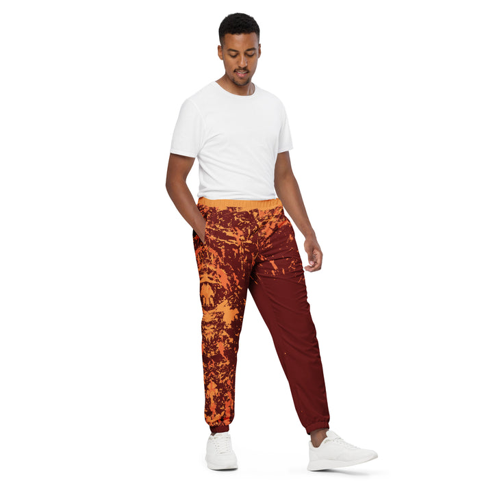 Unisex Track Pants - Red-Orange Particle