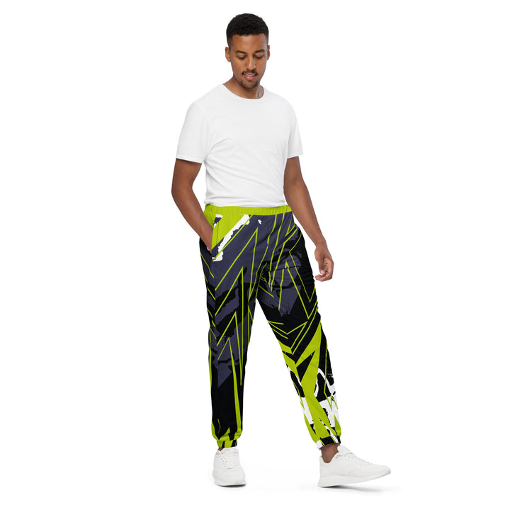 Unisex Track Pants - Green-Black Plan