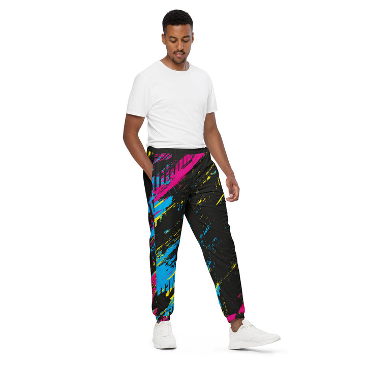 Unisex Track Pants - Black-Pink Overdraw