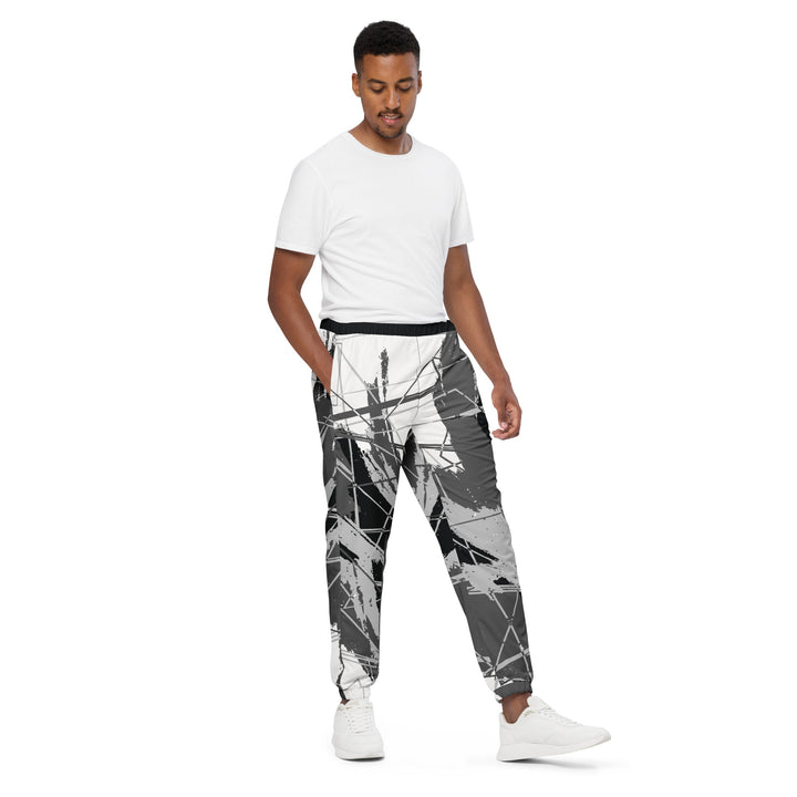 Unisex Track Pants - Grey-White Net