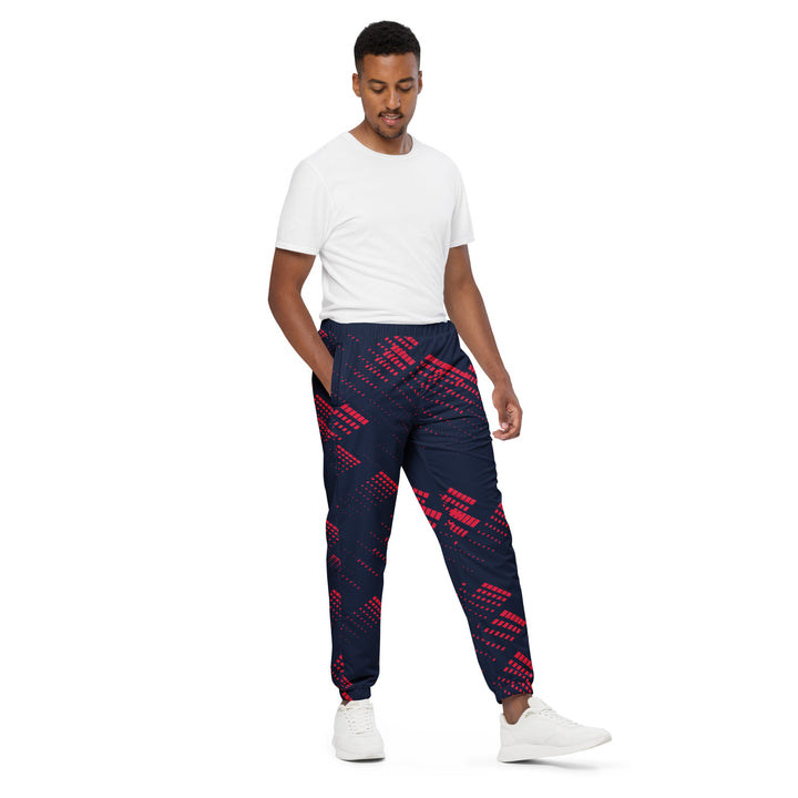 Unisex Track Pants - Blue-Red Blast