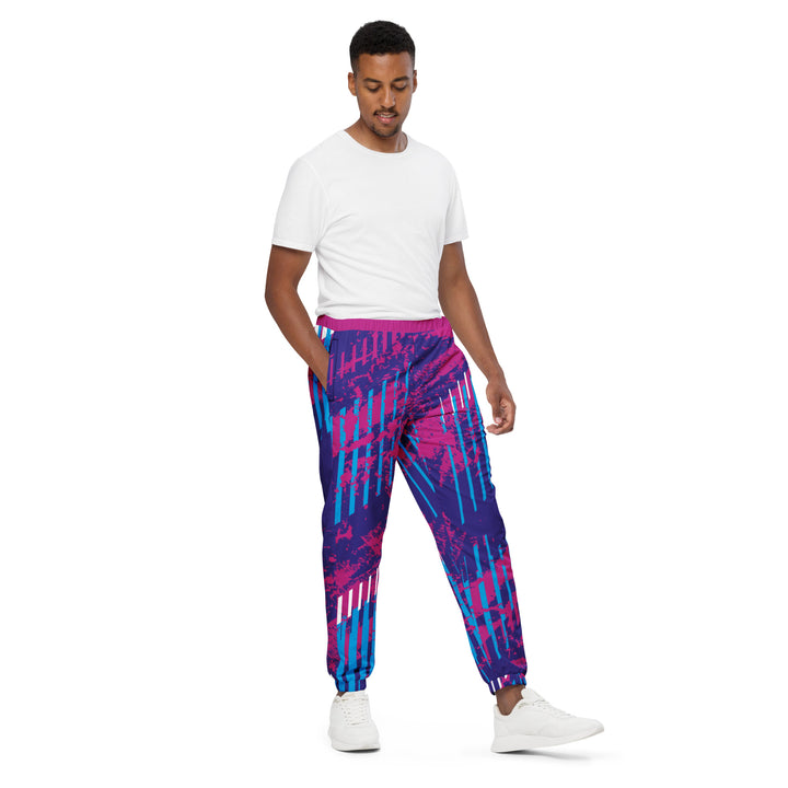 Unisex Track Pants - Purple-Pink Fence