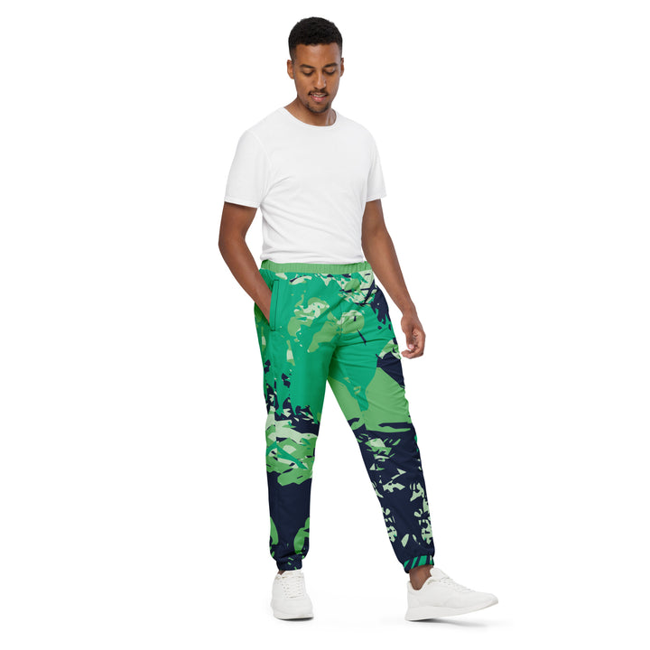 Unisex Track Pants - Black-Green Twist