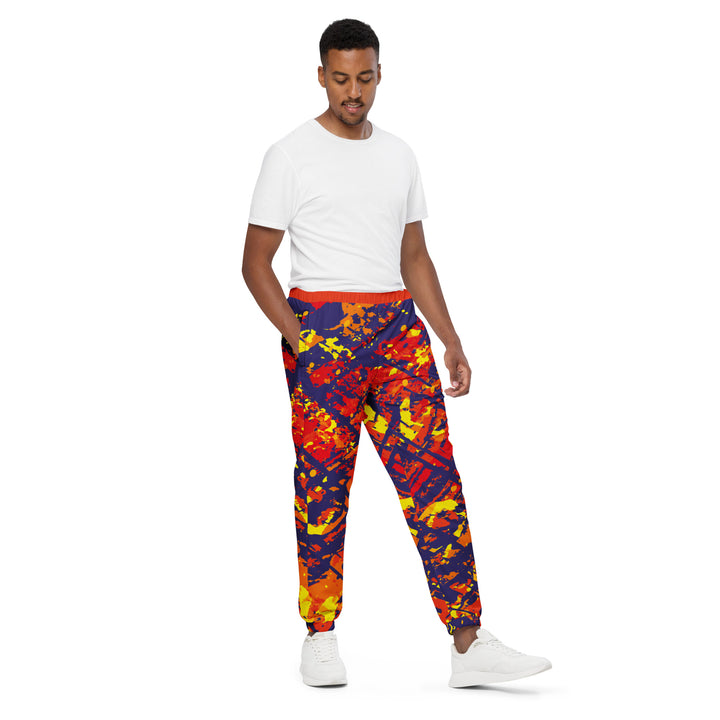 Unisex Track Pants - Red-Purple Burst