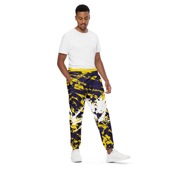 Unisex Track Pants - Yellow-Purple Cut