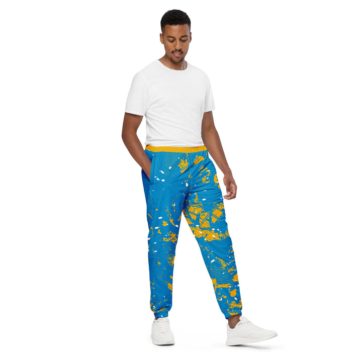 Unisex Track Pants - Turquoise-Yellow Particle