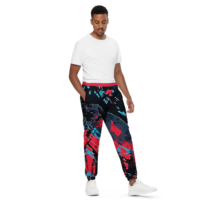 Unisex Track Pants - Black-Red Labor