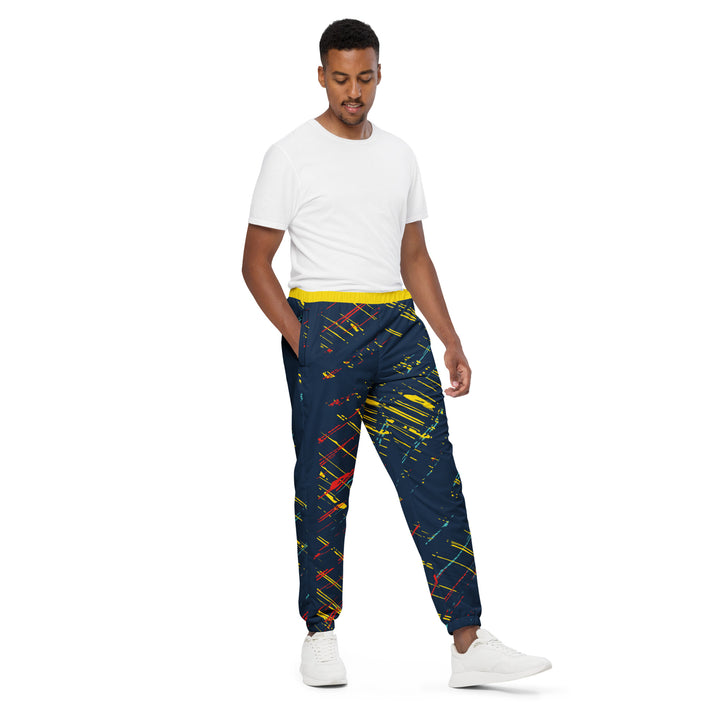 Unisex Track Pants - Blue-Yellow Hide