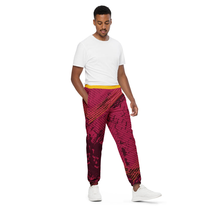 Unisex Track Pants - Red-Yellow Plasma