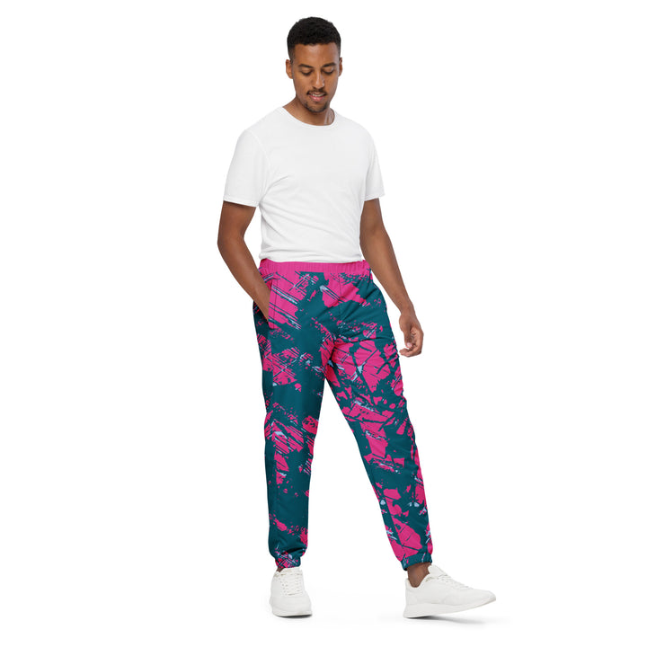 Unisex Track Pants - Blue-Pink Eruption