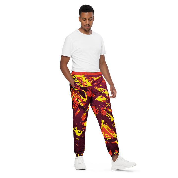 Unisex Track Pants - Red-Yellow Shards