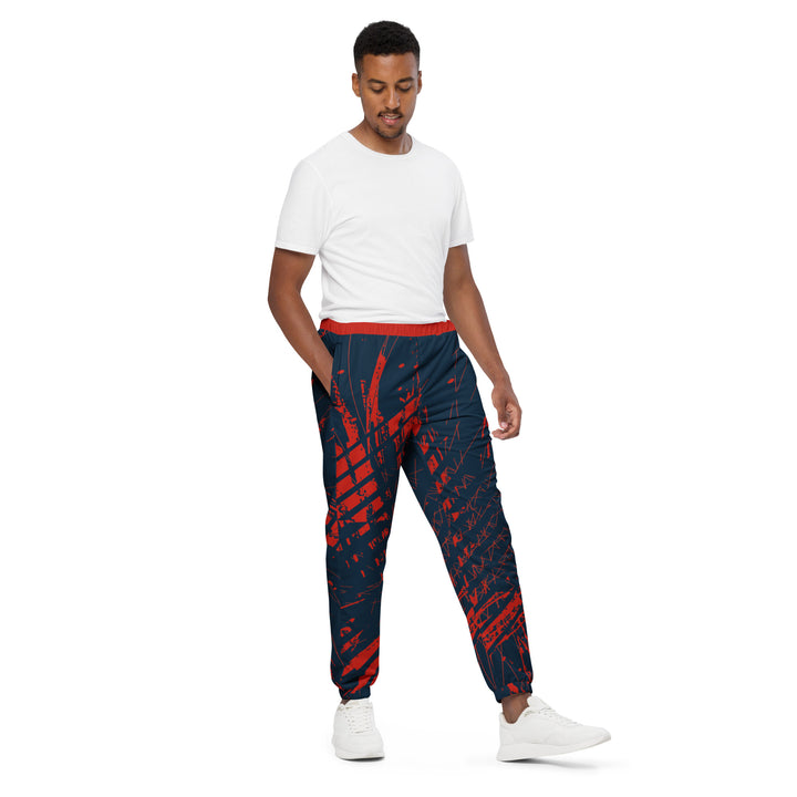 Unisex Track Pants - Blue-Red Catch