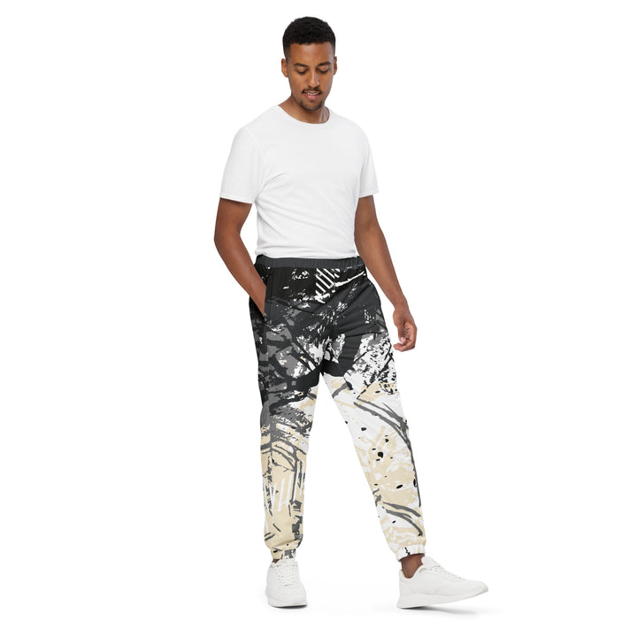 Unisex Track Pants - White-Grey Grip