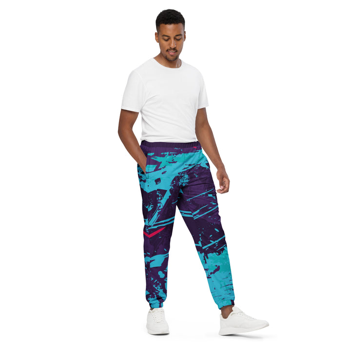 Unisex Track Pants - Purple-Turquoise Deep